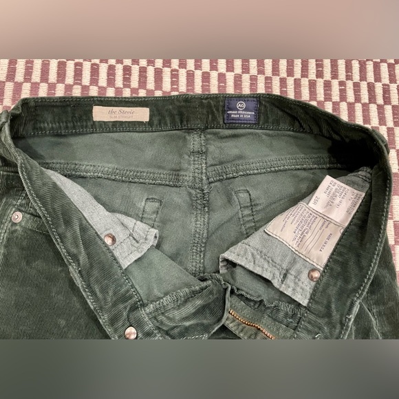 Green AG Adriano Goldschmied Women’s corduroy Stevie slim straight jeans, sz 25R - Picture 9 of 9